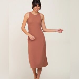 Athleta Sleeveless Pima Cotton Tank Dress in Warm Rose
